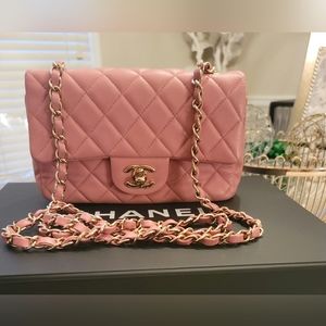 Chanel pink mini flap bag